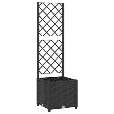 Garden Planter with Trellis Black 15.7"x15.7"x53.5" PP