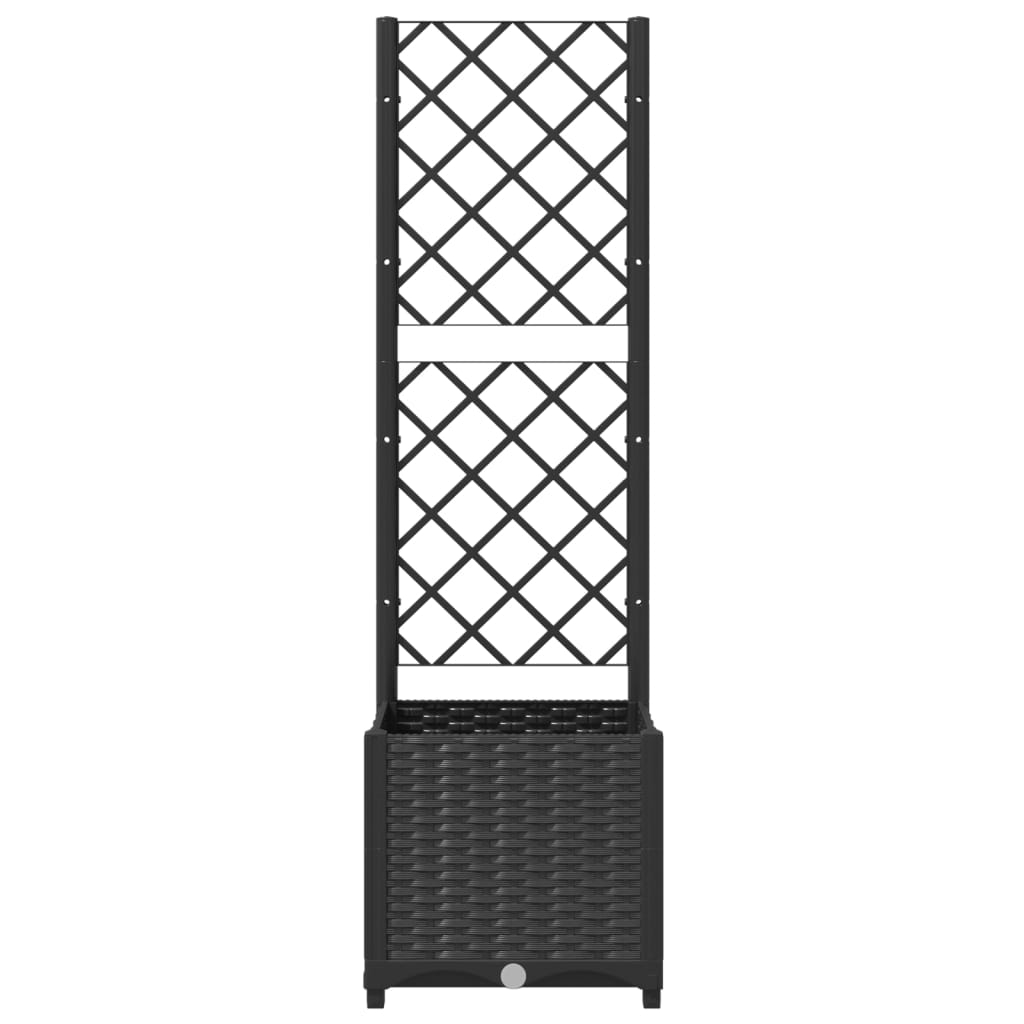 Garden Planter with Trellis Black 15.7"x15.7"x53.5" PP