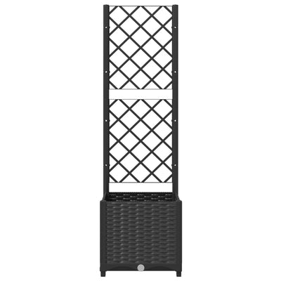 Garden Planter with Trellis Black 15.7"x15.7"x53.5" PP