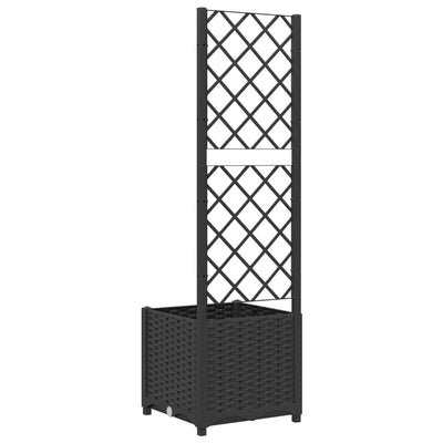 Garden Planter with Trellis Black 15.7"x15.7"x53.5" PP