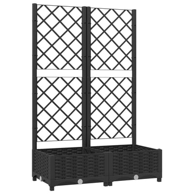 Garden Planter with Trellis Black 31.5"x15.7"x47.8" PP