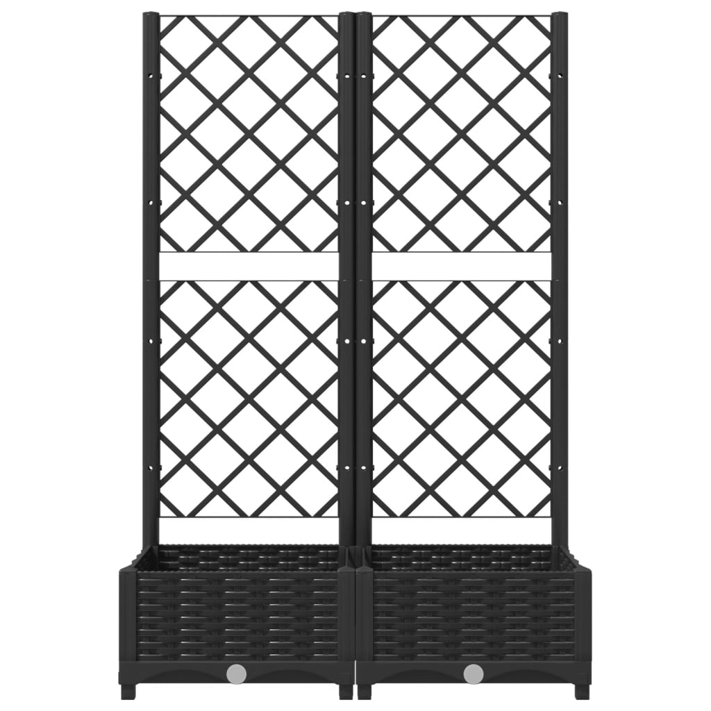 Garden Planter with Trellis Black 31.5"x15.7"x47.8" PP