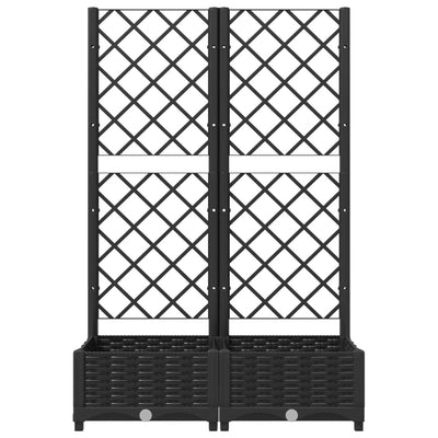 Garden Planter with Trellis Black 31.5"x15.7"x47.8" PP