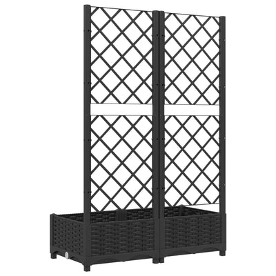 Garden Planter with Trellis Black 31.5"x15.7"x47.8" PP