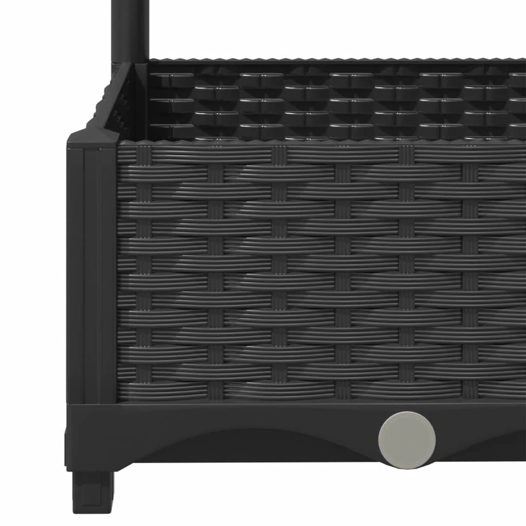 Garden Planter with Trellis Black 31.5"x15.7"x47.8" PP