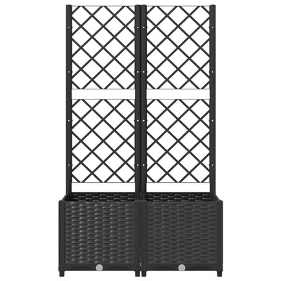 Garden Planter with Trellis Black 31.5"x15.7"x53.5" PP