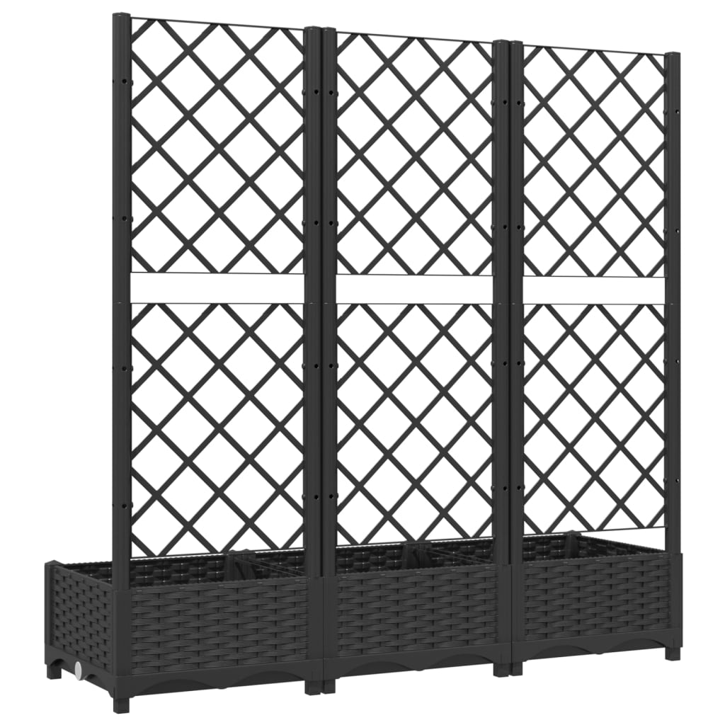 Garden Planter with Trellis Black 47.2"x15.7"x47.8" PP