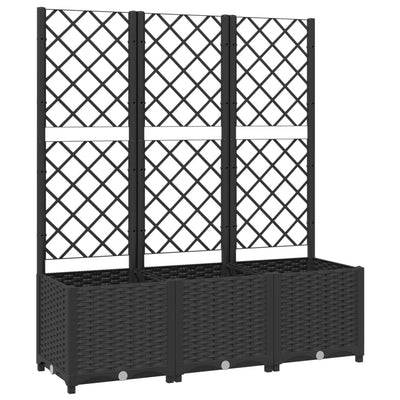 Garden Planter with Trellis Black 47.2"x15.7"x53.5" PP