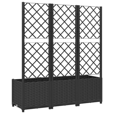 Garden Planter with Trellis Black 47.2"x15.7"x53.5" PP