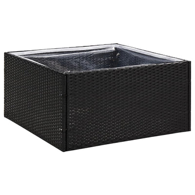 Garden Planter Black 31.5"x31.5"x15.7" Poly Rattan