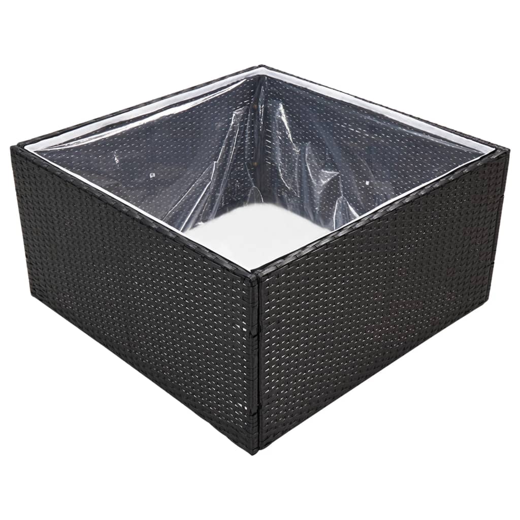 Garden Planter Black 31.5"x31.5"x15.7" Poly Rattan