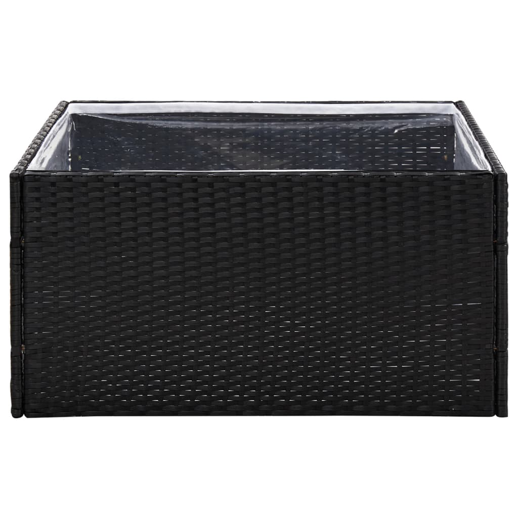 Garden Planter Black 31.5"x31.5"x15.7" Poly Rattan