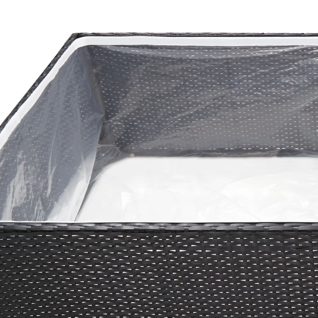 Garden Planter Black 61.8"x31.5"x15.7" Poly Rattan