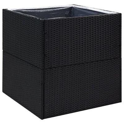 Garden Planter Black 31.5"x31.5"x31.5" Poly Rattan