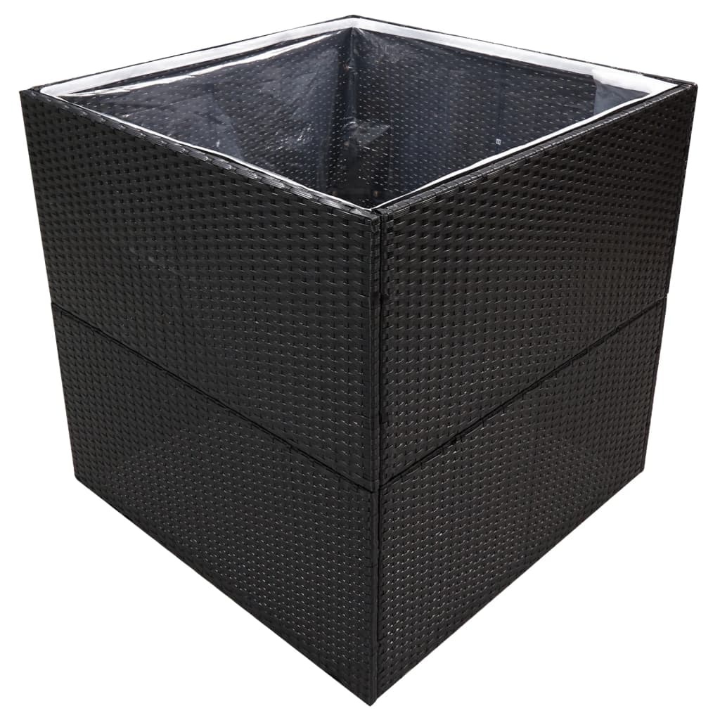 Garden Planter Black 31.5"x31.5"x31.5" Poly Rattan