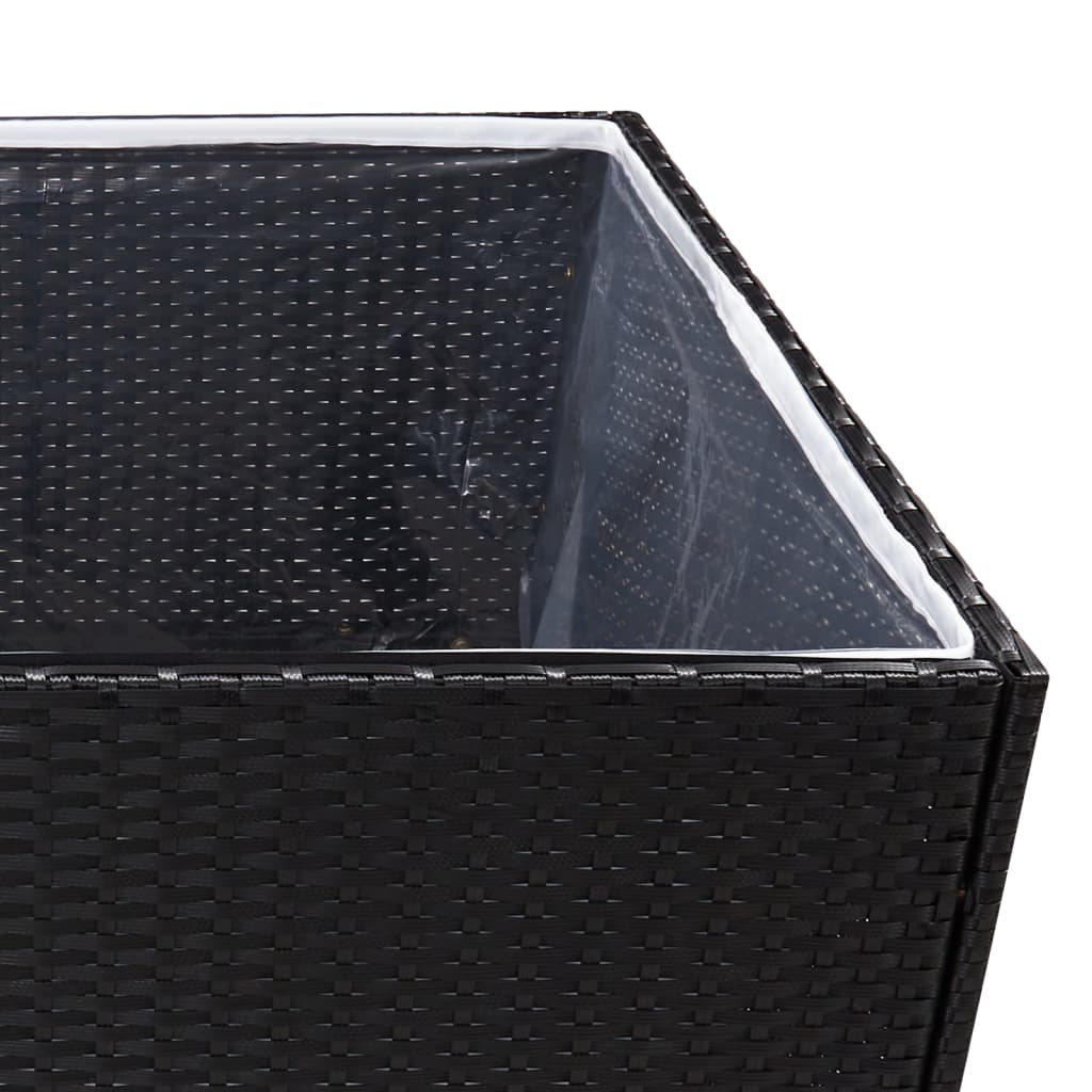 Garden Planter Black 31.5"x31.5"x31.5" Poly Rattan