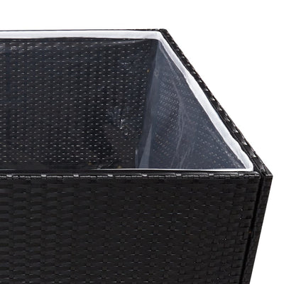 Garden Planter Black 31.5"x31.5"x31.5" Poly Rattan