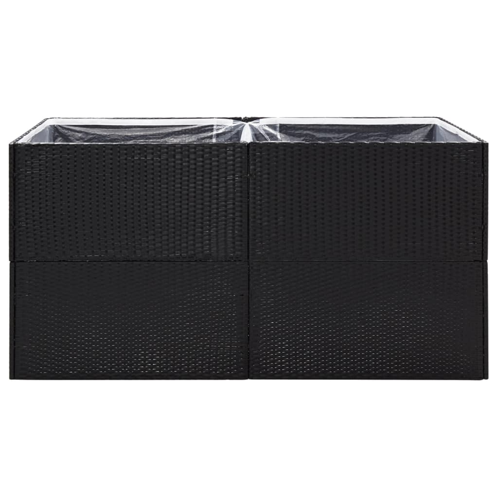 Garden Planter Black 61.8"x31.5"x31.5" Poly Rattan