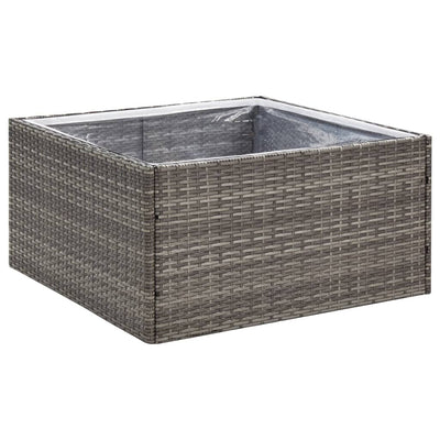 Garden Planter Gray 31.5"x31.5"x15.7" Poly Rattan