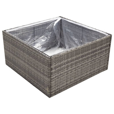 Garden Planter Gray 31.5"x31.5"x15.7" Poly Rattan