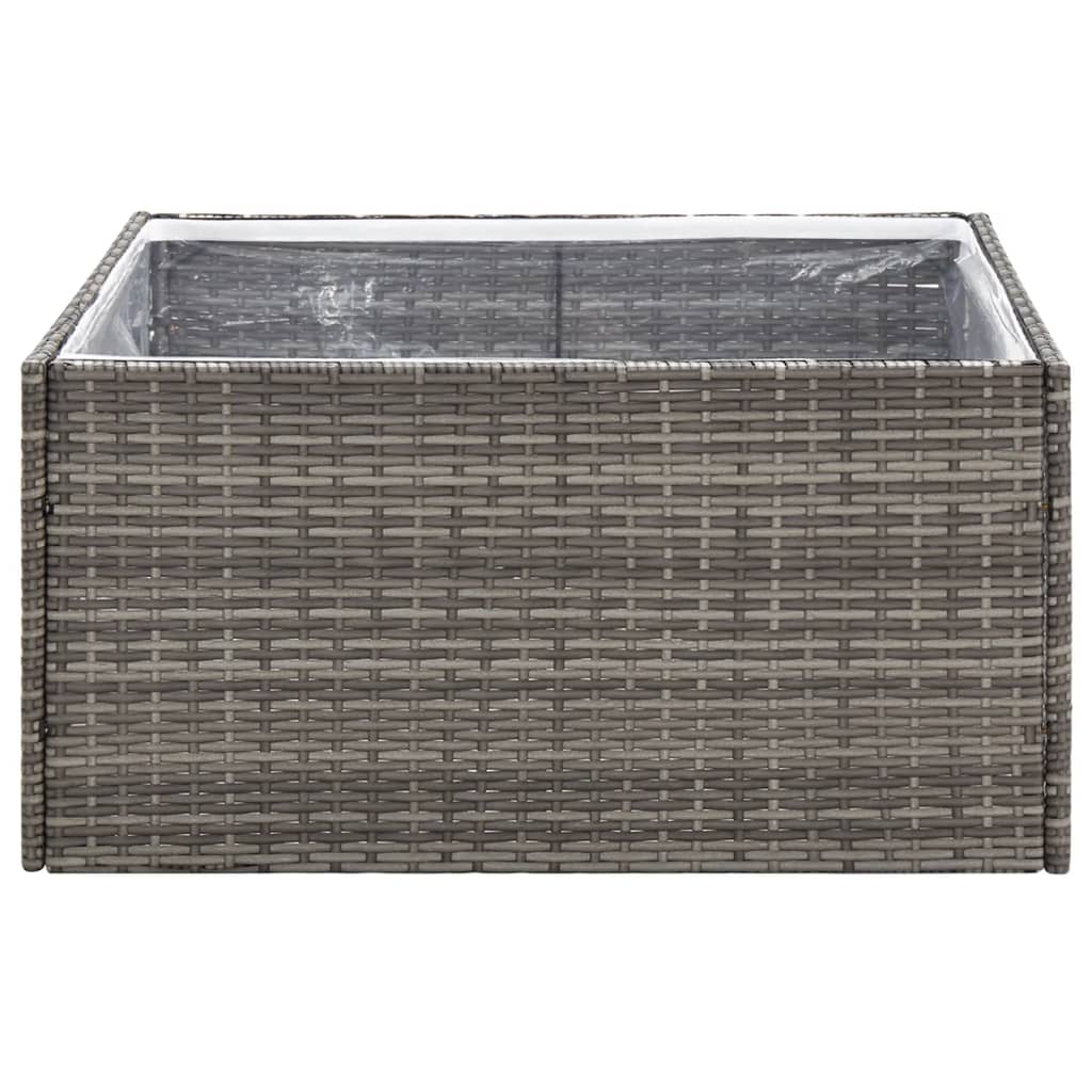 Garden Planter Gray 31.5"x31.5"x15.7" Poly Rattan