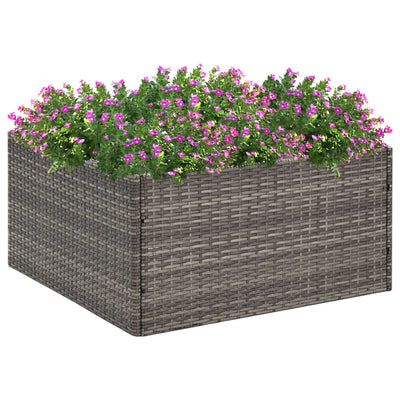 Garden Planter Gray 31.5"x31.5"x15.7" Poly Rattan