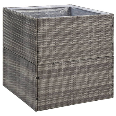 Garden Planter Gray 31.5"x31.5"x31.5" Poly Rattan