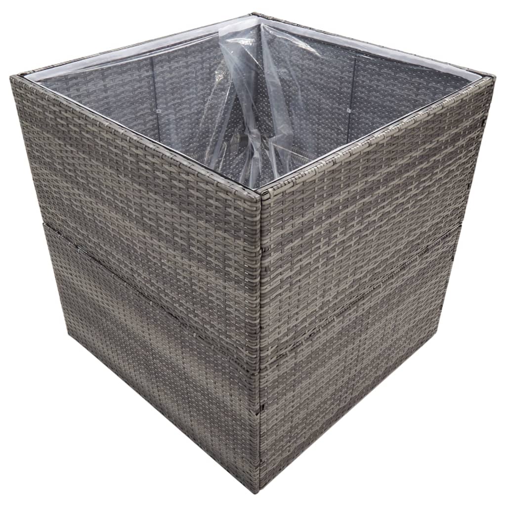 Garden Planter Gray 31.5"x31.5"x31.5" Poly Rattan