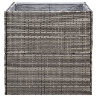 Garden Planter Gray 31.5"x31.5"x31.5" Poly Rattan