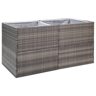 Garden Planter Gray 61.8"x31.5"x31.5" Poly Rattan