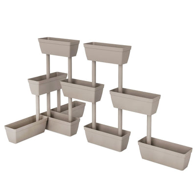 Garden Planter 6 pcs 39.4" Taupe