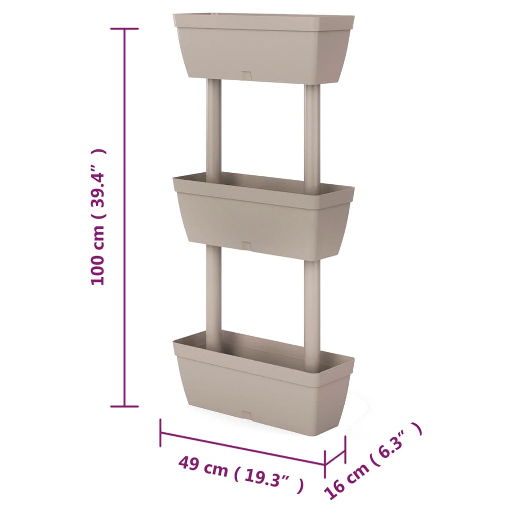 Garden Planter 6 pcs 39.4" Taupe