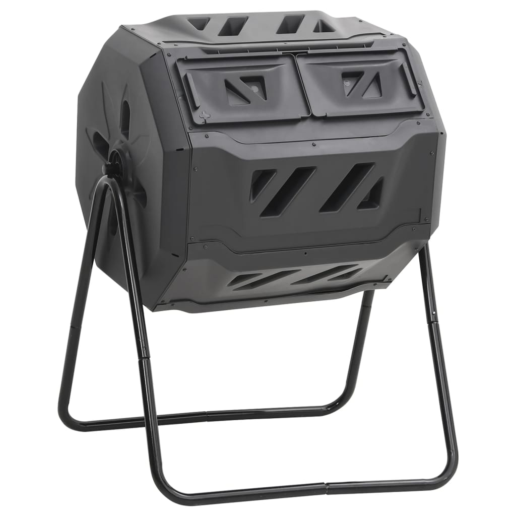 Garden Compost Bin Black 28.7"x25.2"x37.4" 42.3 gal