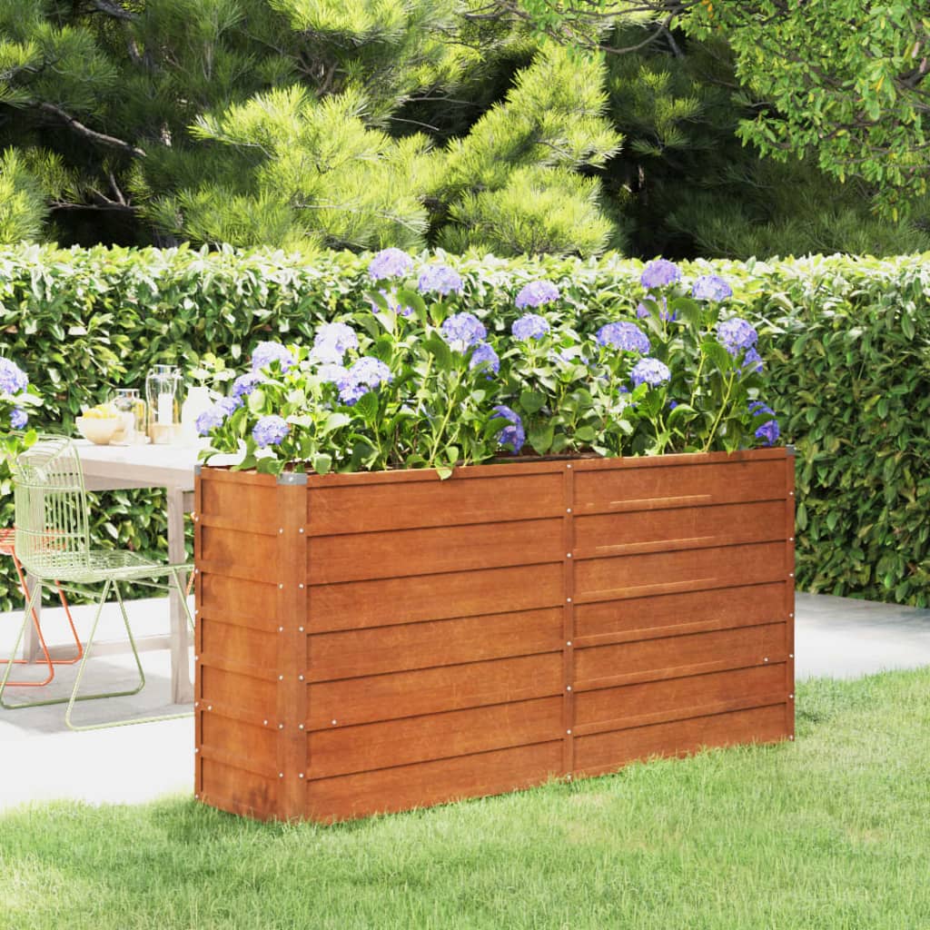 Garden Raised Bed Rusty brown Corten steel Large Durable