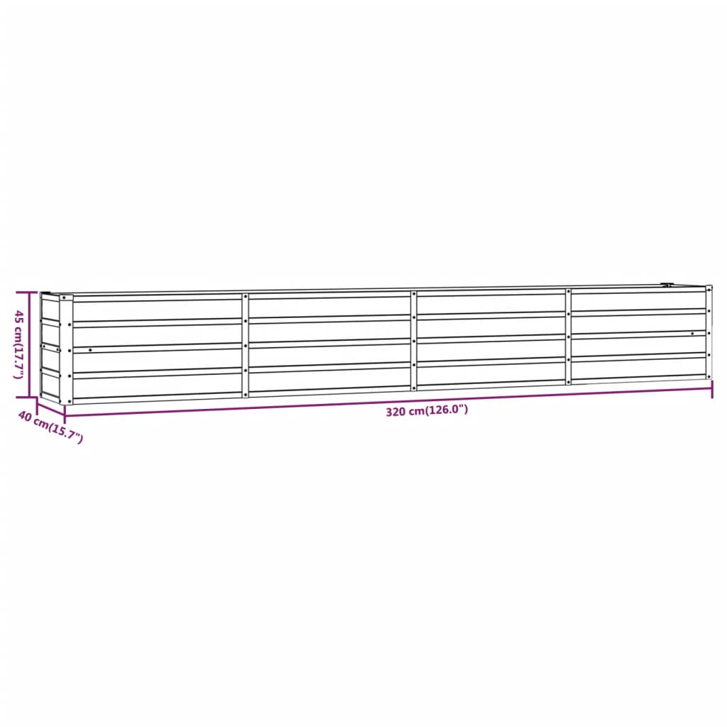 Garden Raised Bed Rusty Corten steel 126 x 15.7 x 17.7 in Durable