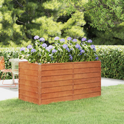 Garden Raised Bed Brown Corten Steel Large Sturdy