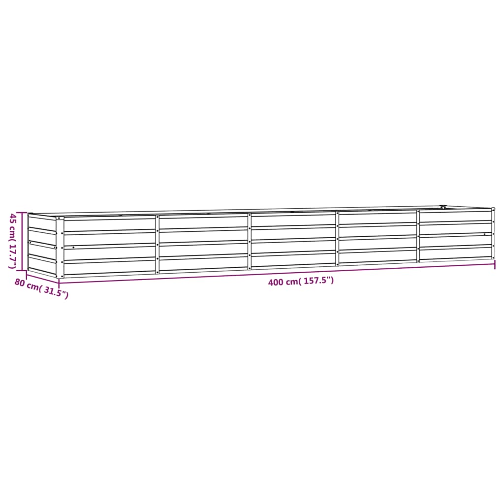 Garden Raised Bed Rusty Corten steel 157.5 x 31.5 x 17.7 in large