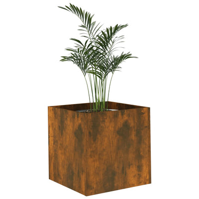 Planter Box Smoked Oak 15.7"x15.7"x15.7" Engineered Wood