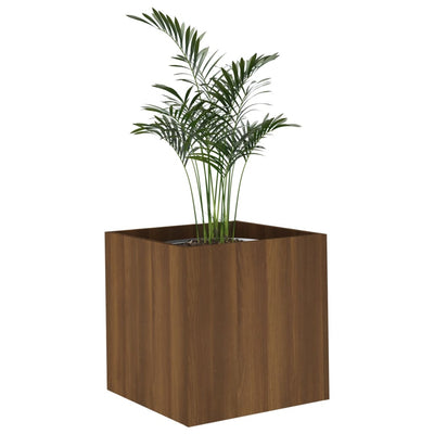 Planter Box Brown Oak 15.7"x15.7"x15.7" Engineered Wood