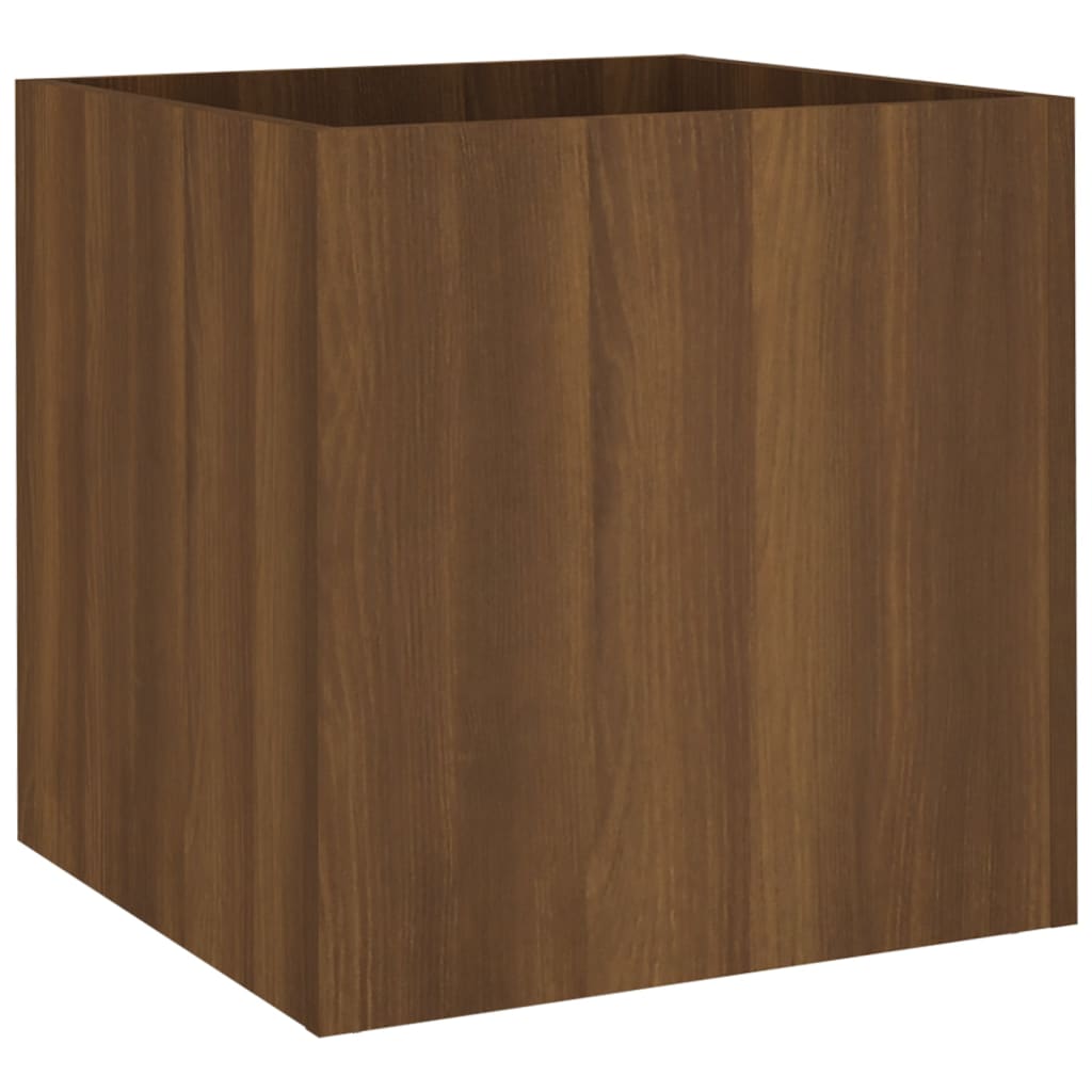 Planter Box Brown Oak 15.7"x15.7"x15.7" Engineered Wood