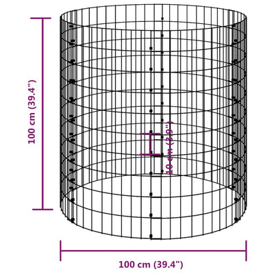 Garden Composter Ø39.4"x39.4" Galvanized Steel