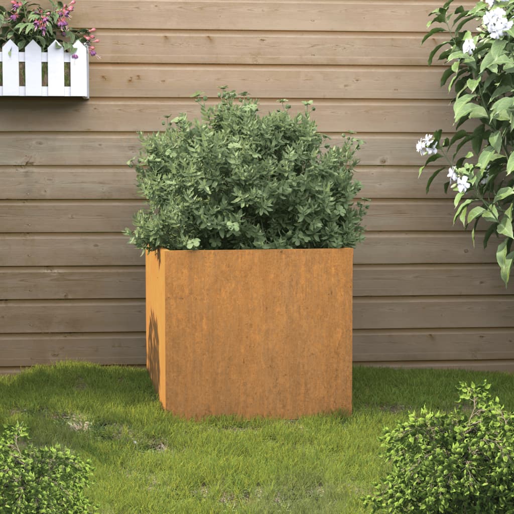 Planter Rusty Corten steel 12.6x11.8x11.4 in Durable