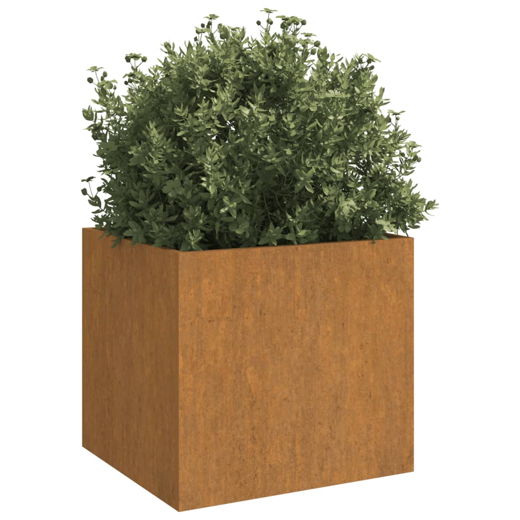 Planters 2 pcs 12.6"x11.8"x11.4" Corten Steel