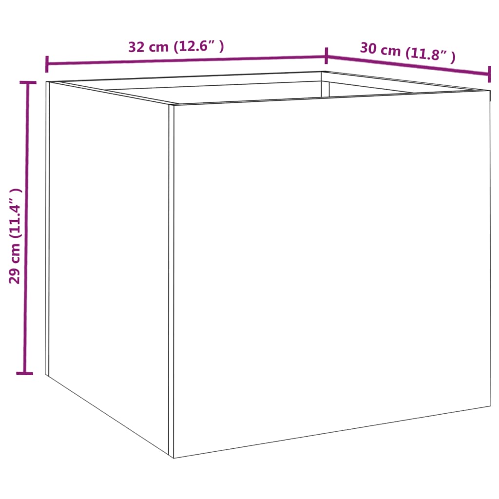 Planters 2 pcs 12.6"x11.8"x11.4" Corten Steel