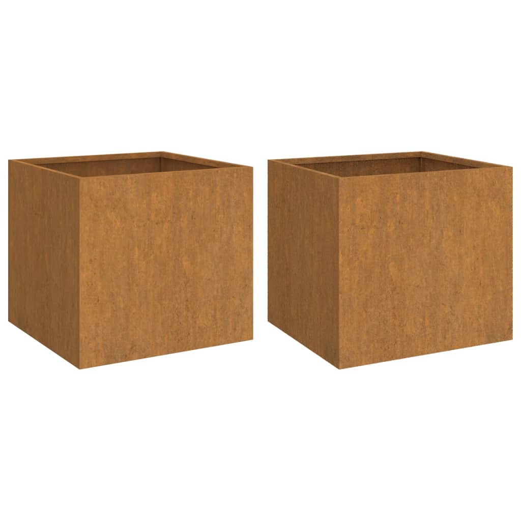 Planters 2 pcs 16.5"x15.7"x15.4" Corten Steel