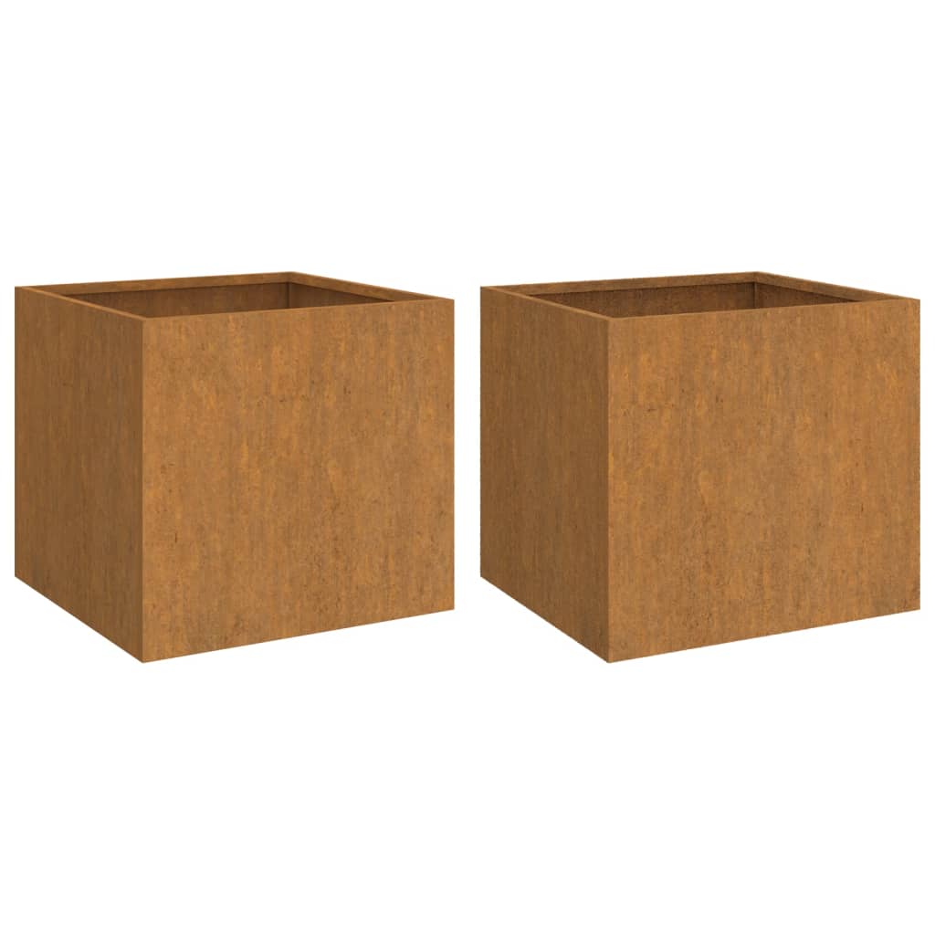 Planters 2 pcs 19.3"x18.5"x18.1" Corten Steel