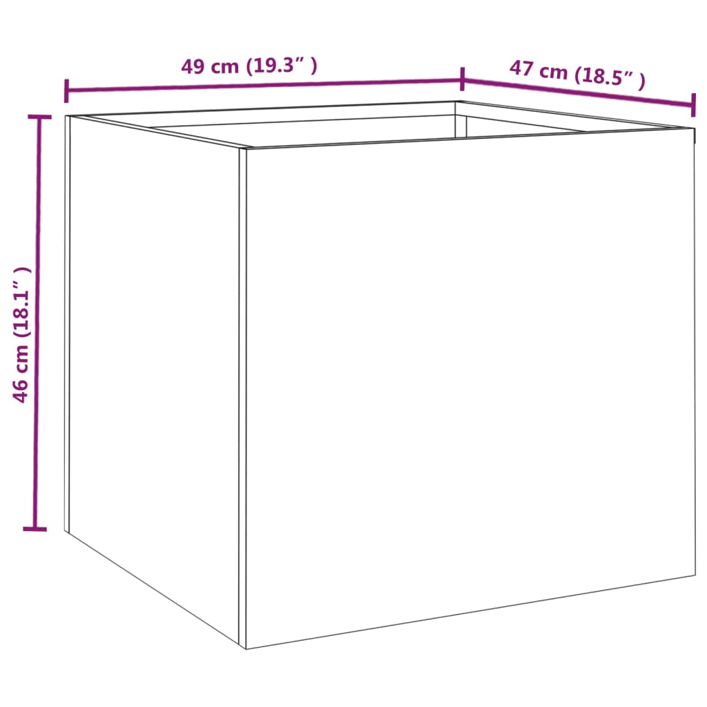 Planters 2 pcs 19.3"x18.5"x18.1" Corten Steel