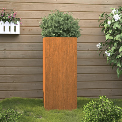 Planter 12.6"x11.4"x29.5" Corten Steel