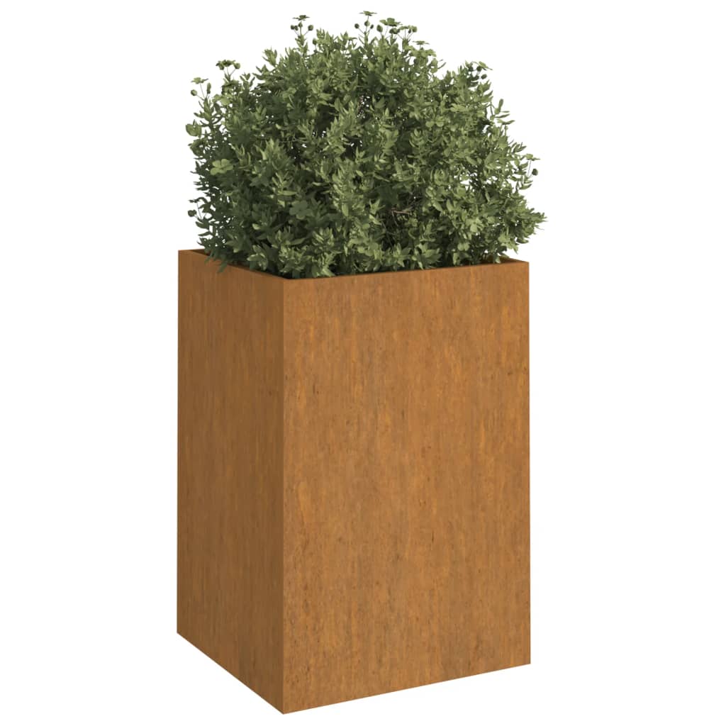 Planter 16.5"x15"x29.5" Corten Steel