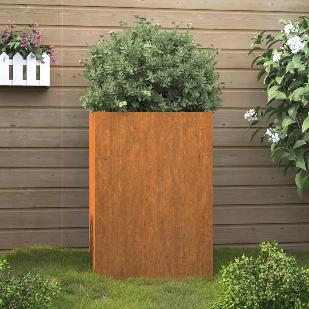 Planter 16.5"x15"x29.5" Corten Steel